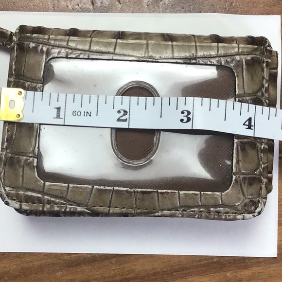 Brahmin Mini Key Brown Collodi Melbourne Genuine Leather Bi Fold Mini Wallet ID - Picture 7 of 12